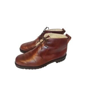 Brown Leather Chukka‎ Boots Lined Mens Size 13 Vibram Gumlite Made in Brazil